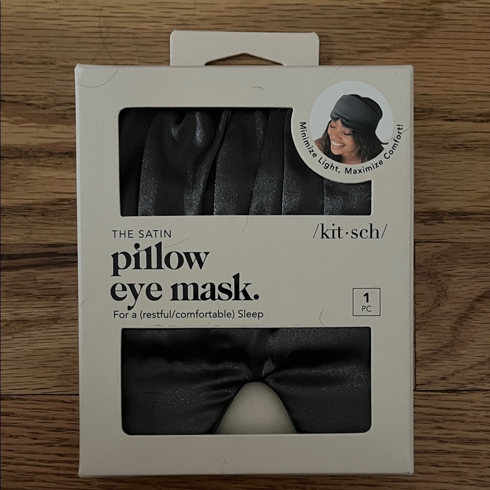 Kitsch Satin Pillow Eye Mask in Dark Gray